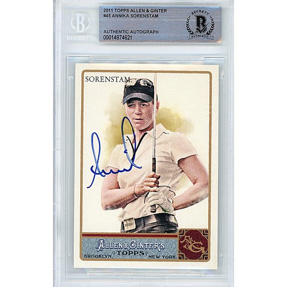 Annika Sorenstam Signed 2011 Allen Ginters LPGA Golf Card Beckett Slab Autograph